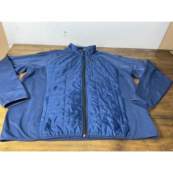 Orvis Jacket Mens 2XL Blue Full Zip Quilted Mixed Media - Picture 3 of 12